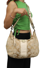 Coach Monogram Beige Shoulder Bag 