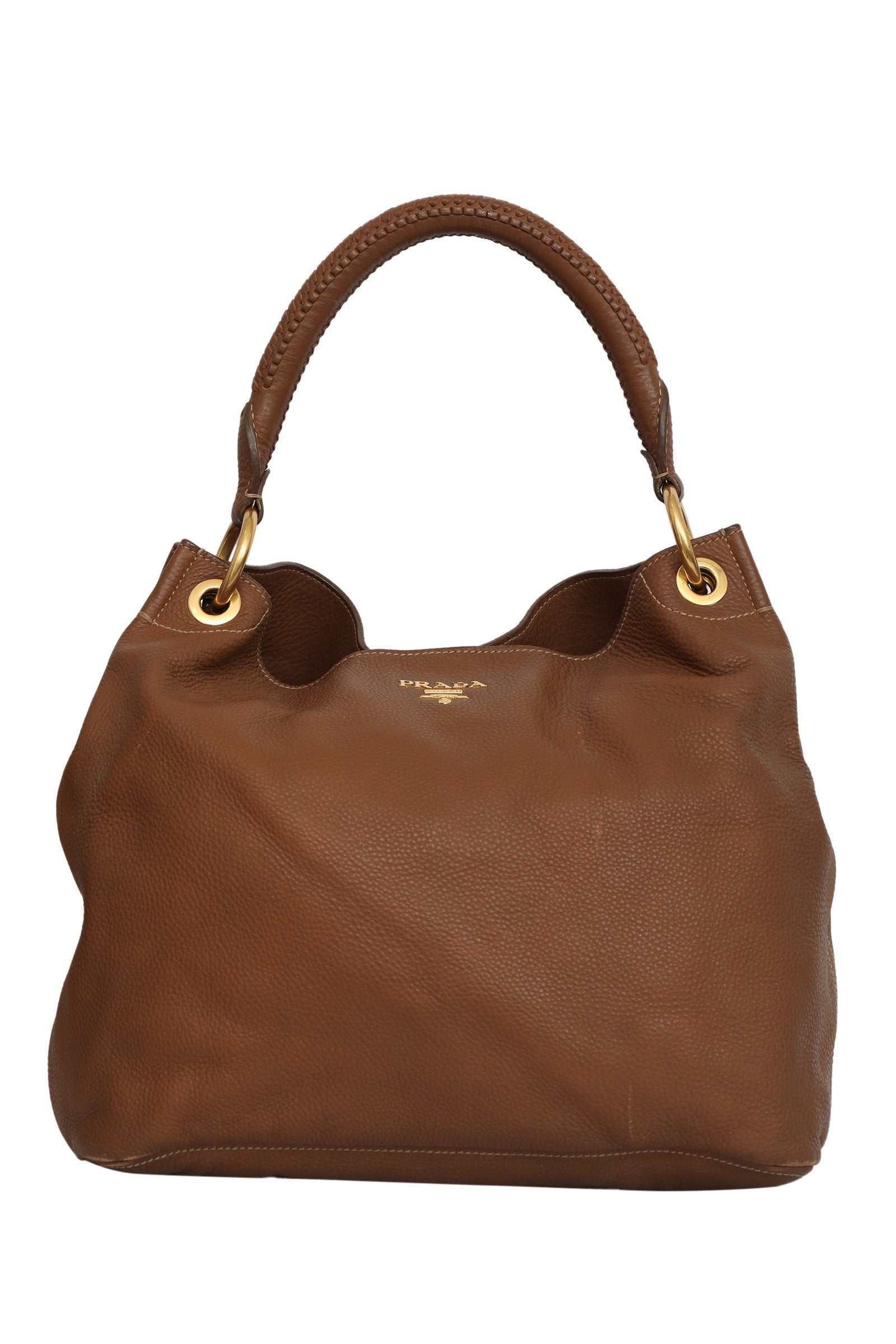 Prada Vitello Diano Brown Leather Tote Bag 