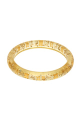 Louis Vuitton Size S Clear Resin Gold Tone Monogram Inclusion Jonc Bangle