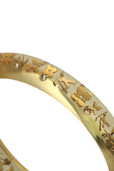 Louis Vuitton Size S Clear Resin Gold Tone Monogram Inclusion Jonc Bangle