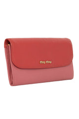 Miu Miu Madras Bicolor Flap Fuoco Bruyere Wallet