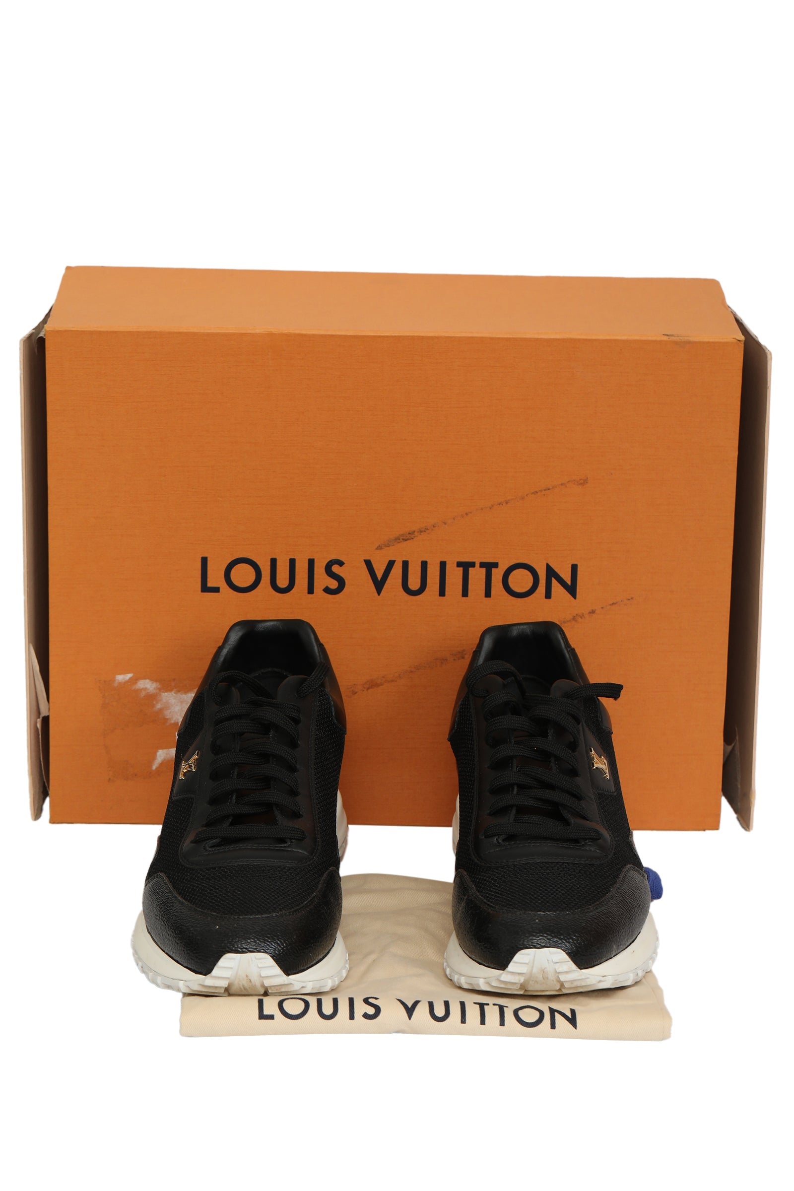 Louis Vuitton EU 41 Black Leather Run Away Low Top Sneakers 