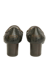 Salvatore Ferragamo EU 37 Croc Embossed Gancini Pump Heels