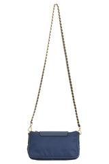 Prada Blue Nylon Tessuto And Saffiano Sling Bag 