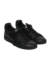 Louis Vuitton Size 8 Black Leather Croc-Embossed Luxembourg Trainers