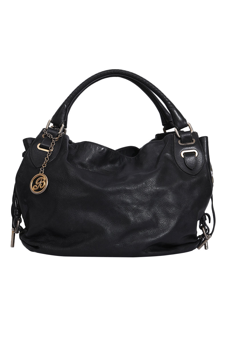 Bally Black Leather Hobo Bag 