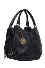Bally Black Leather Hobo Bag 