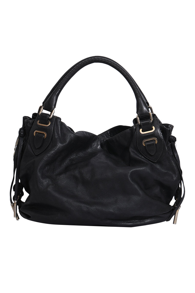Bally Black Leather Hobo Bag 