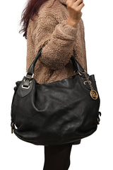 Bally Black Leather Hobo Bag 