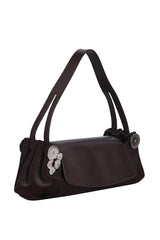 Bvlgari Brown Leather Suede Shoulder Bag 