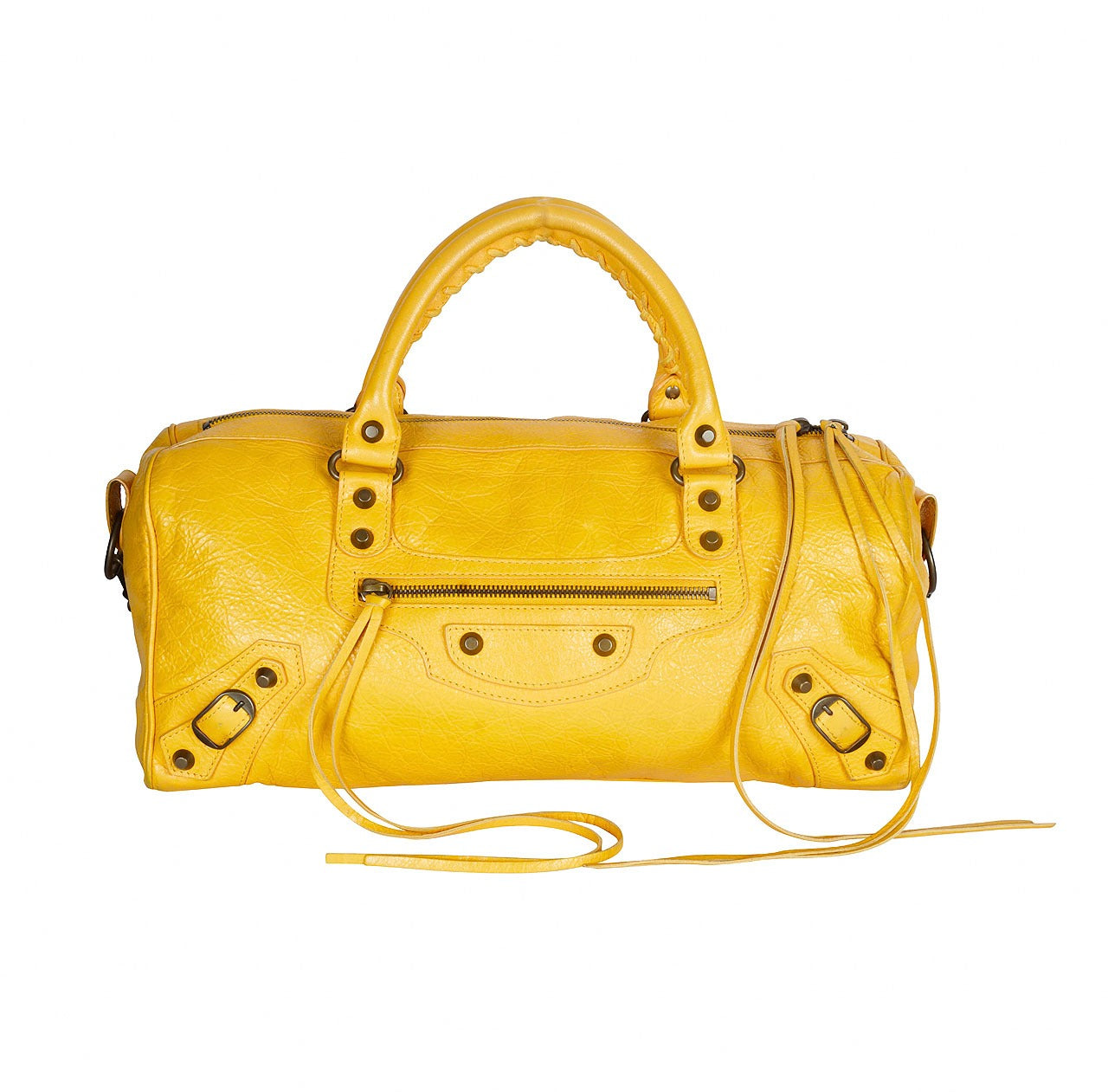 Balenciaga Papier Yellow Bowling Bag 