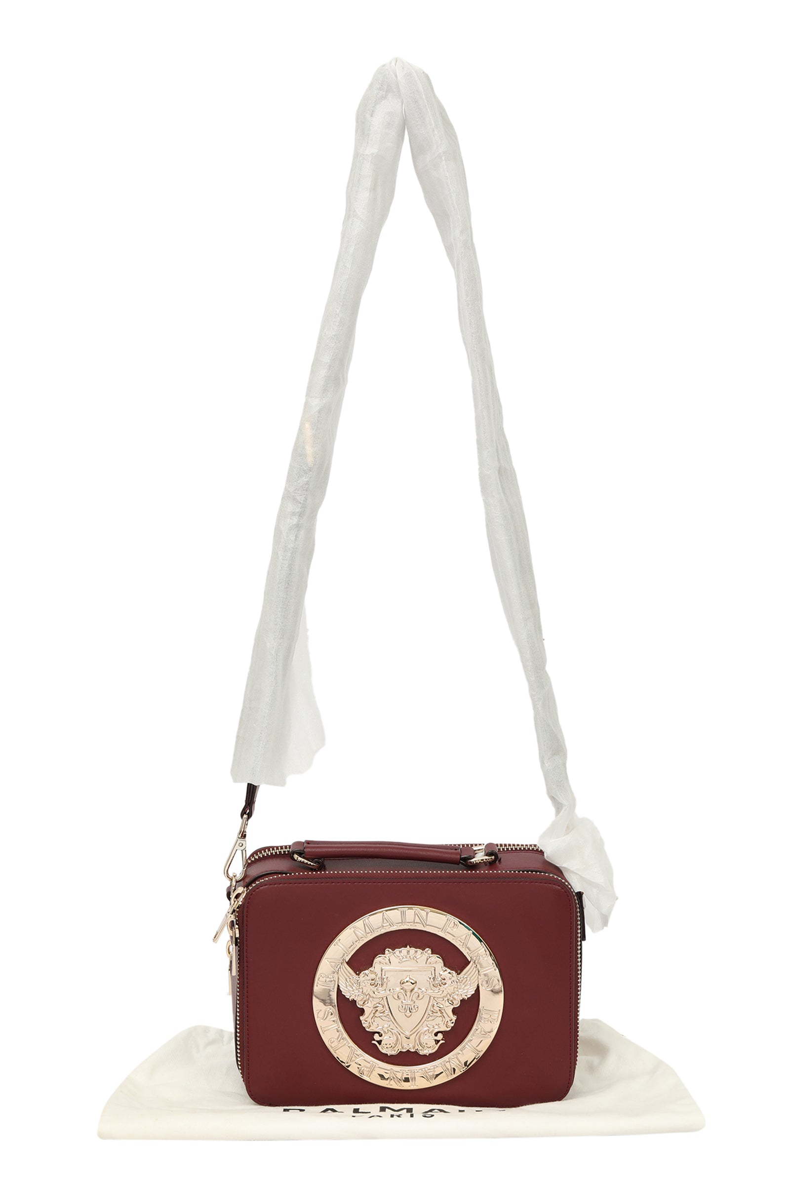 Balmain Gold Plaque Logo Handbag 