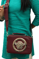 Balmain Gold Plaque Logo Handbag 