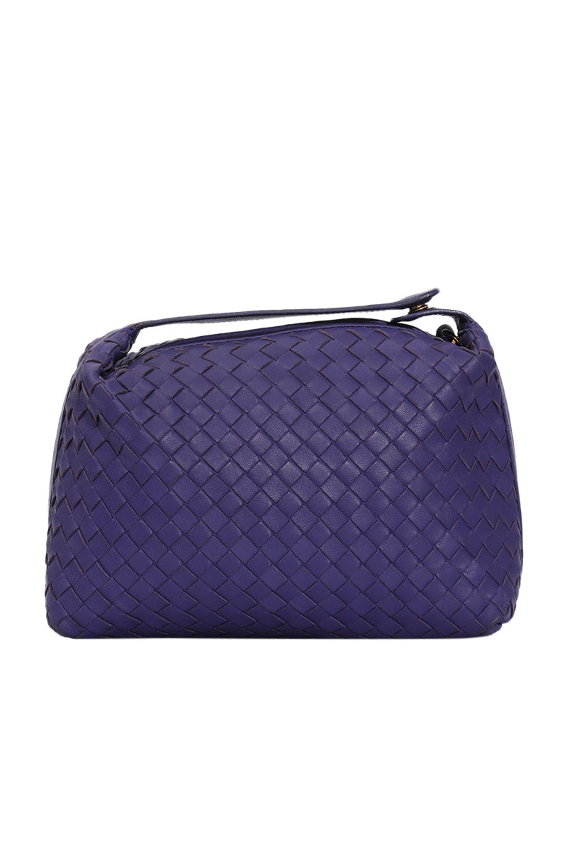 Bottega Veneta Intrecciato Purple Leather Mini Pochette Bag 