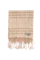 Burberry Baby Pink Cashmere Checks Scarf 