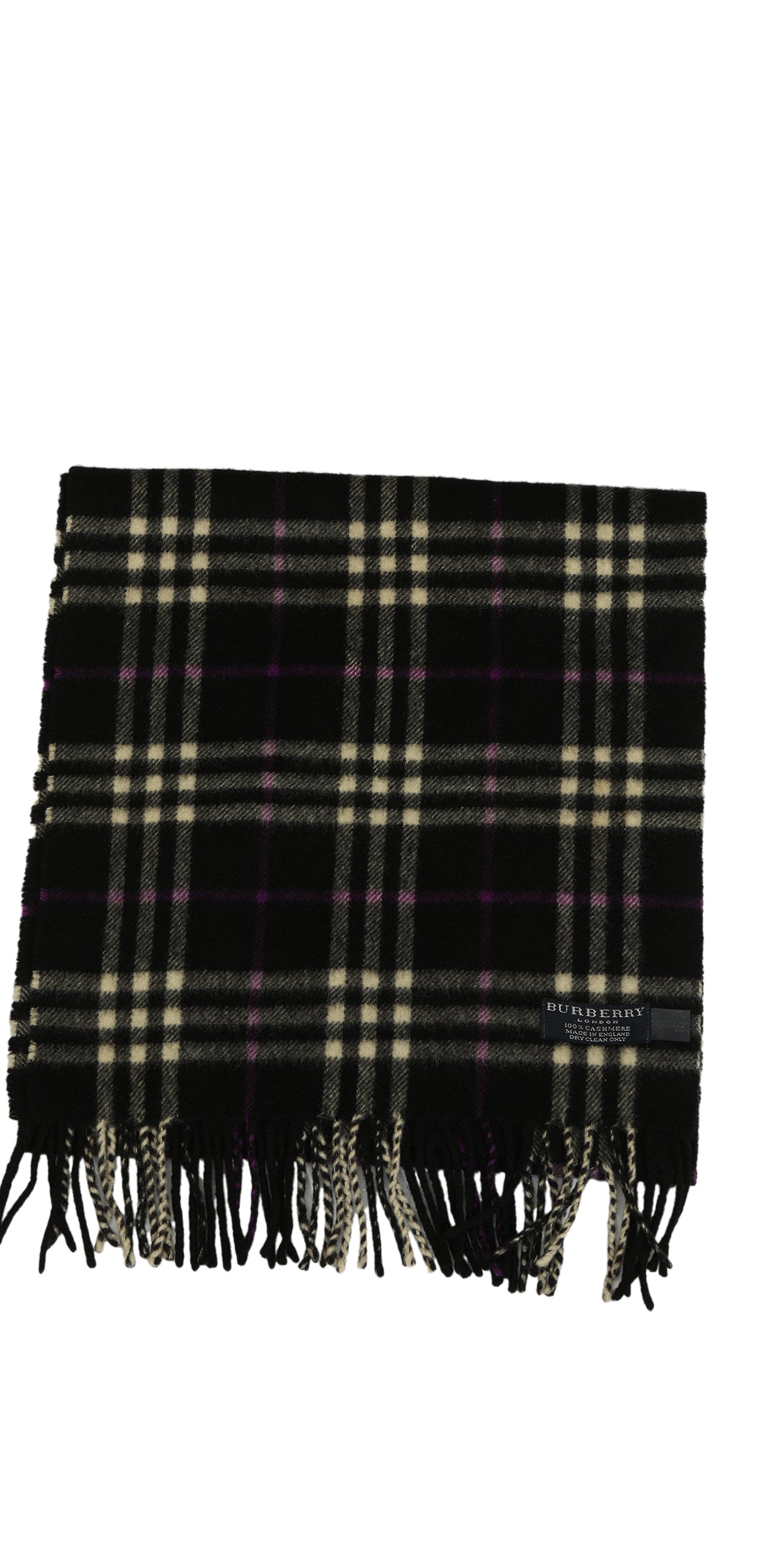 Burberry Black Check Cashmere Muffler 