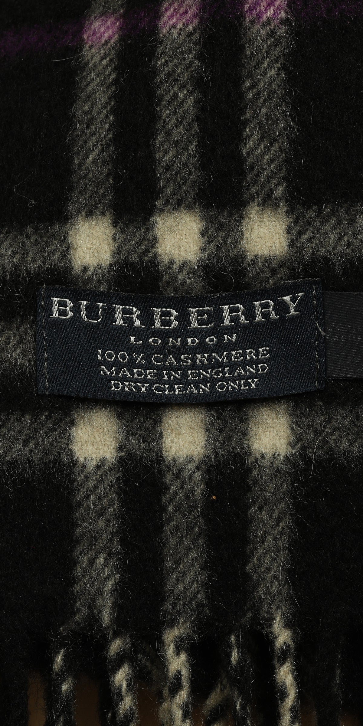 Burberry Black Check Cashmere Muffler 