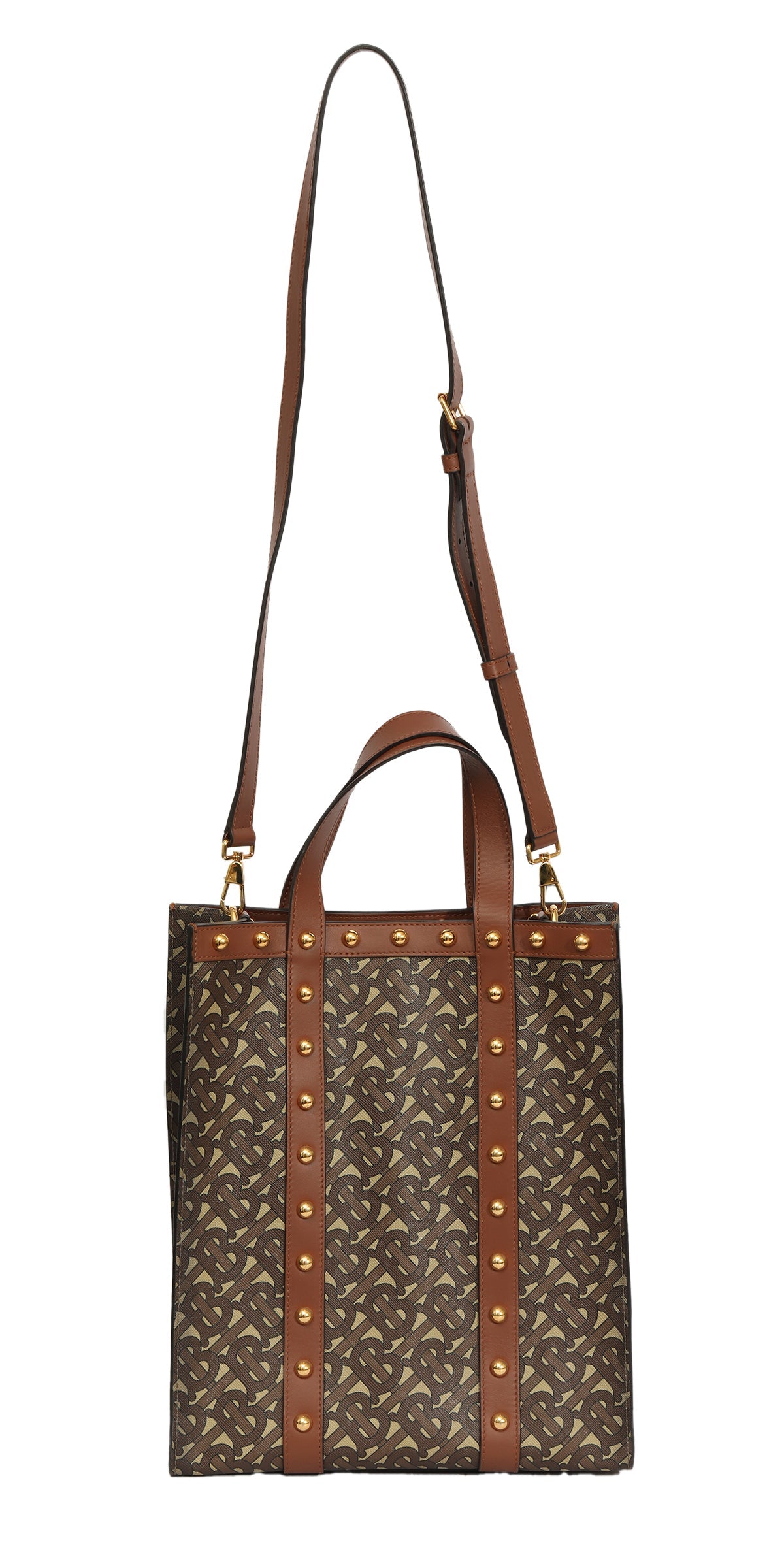 Burberry Monogram E-Canvas Portrait Tote Bag 