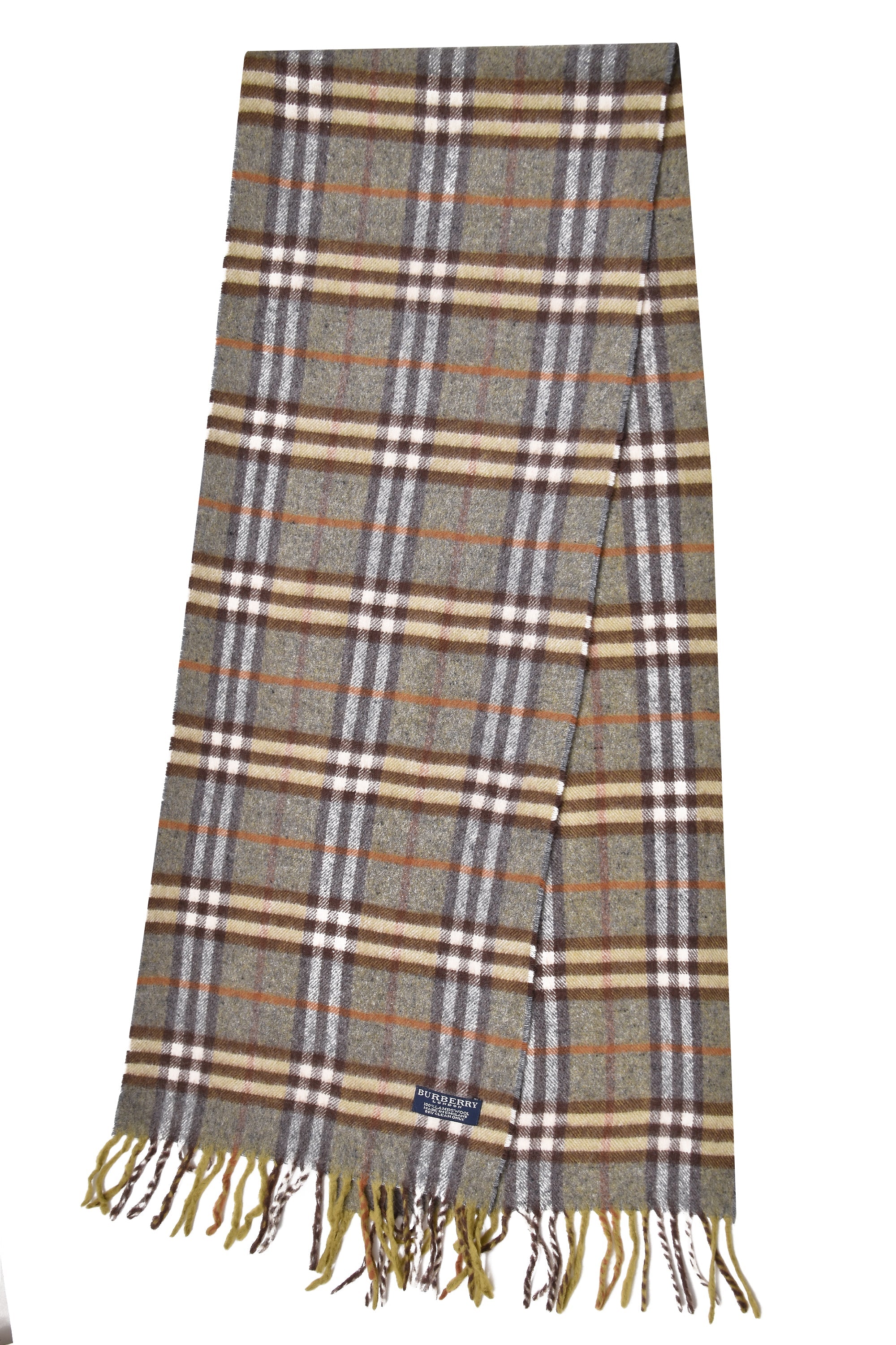 Burberry Green/ Brown Classic Checkered Cashmere Scarf 