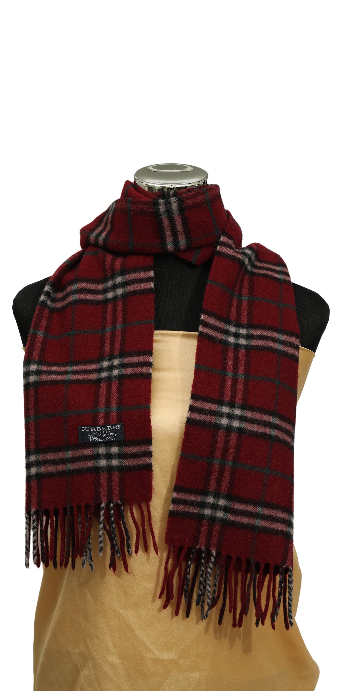 Burberry Black/Red Wool Cashmere Muffler 