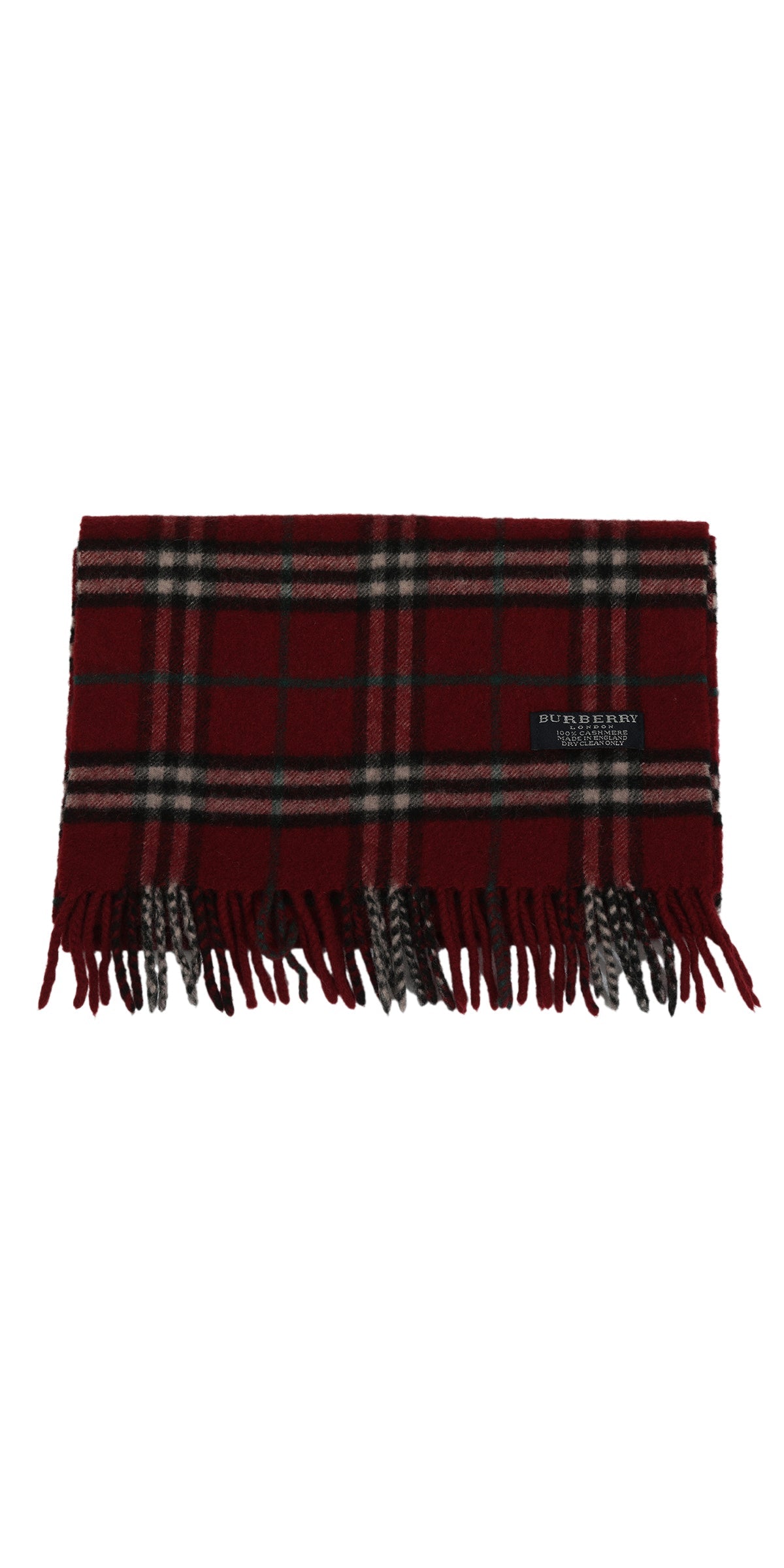 Burberry Black/Red Wool Cashmere Muffler 