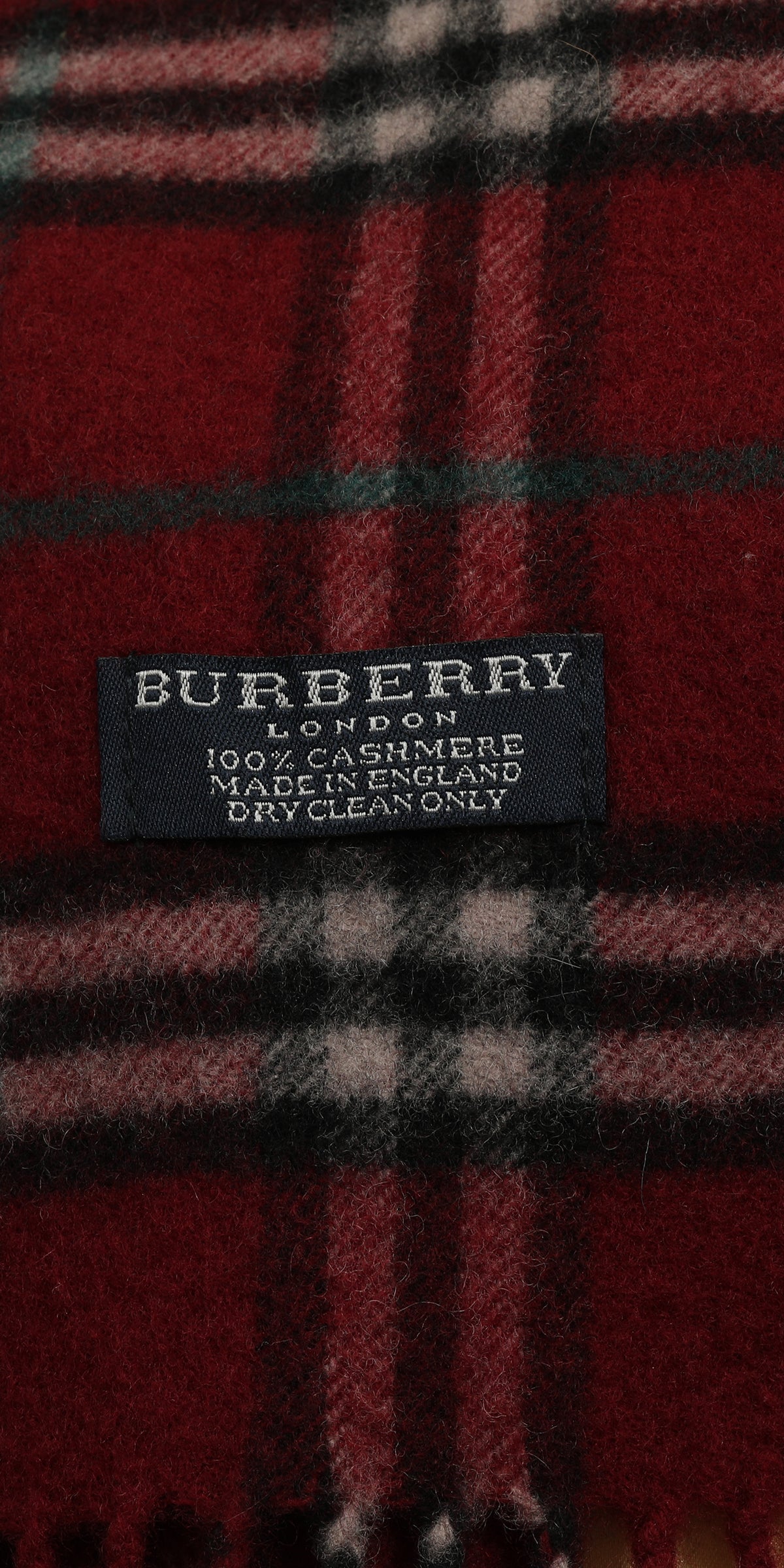 Burberry Black/Red Wool Cashmere Muffler 
