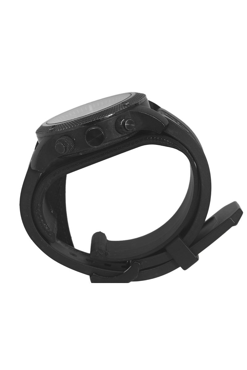 Burberry Sport Chronograph Black Dial 45 Mm Rubber Strap Watch 