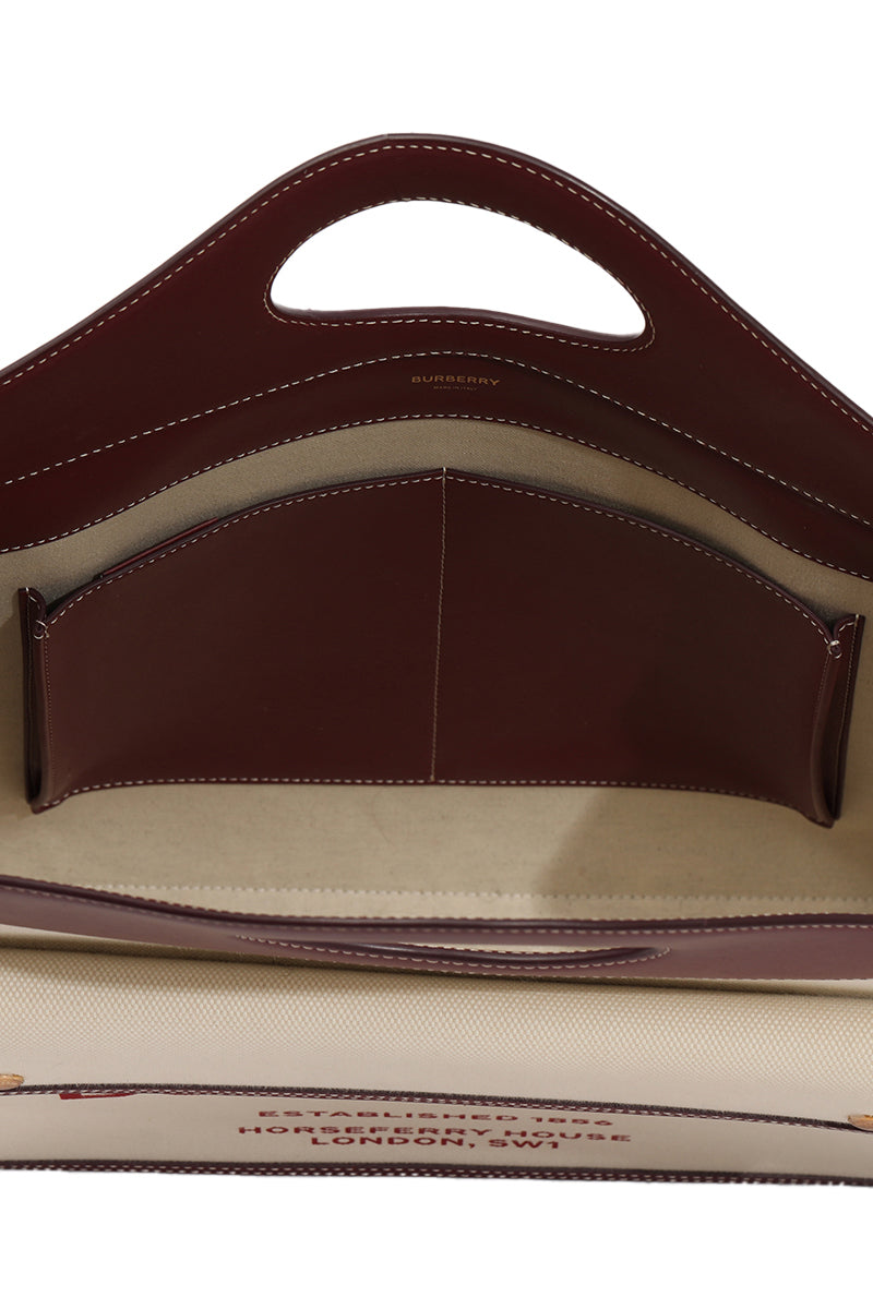 Burberry White/Brown Pocket Tote Bag 