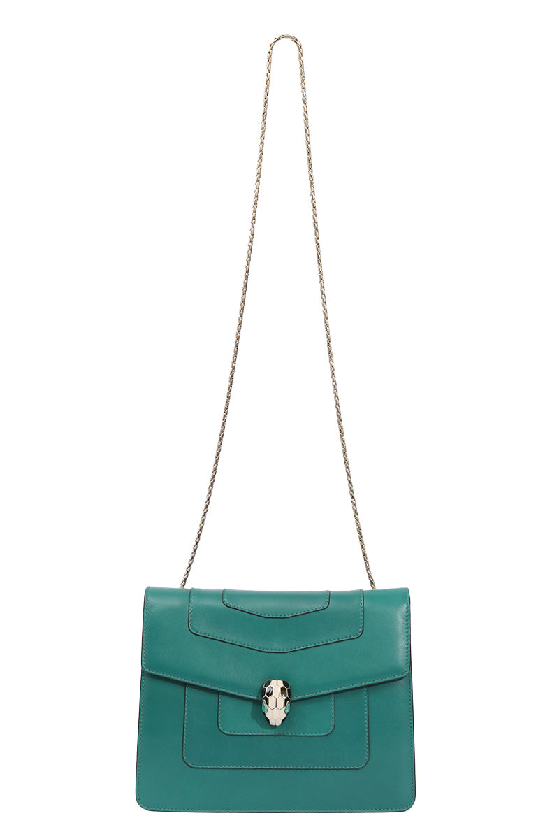 Bvlgari Green Serpenti Forever Shoulder Bag 