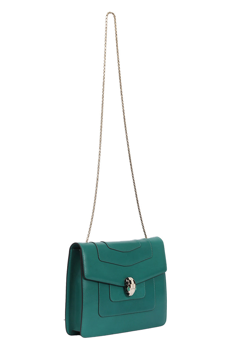 Bvlgari Green Serpenti Forever Shoulder Bag 