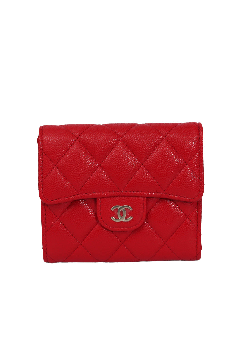 Chanel Classic Coral Caviar Wallet 