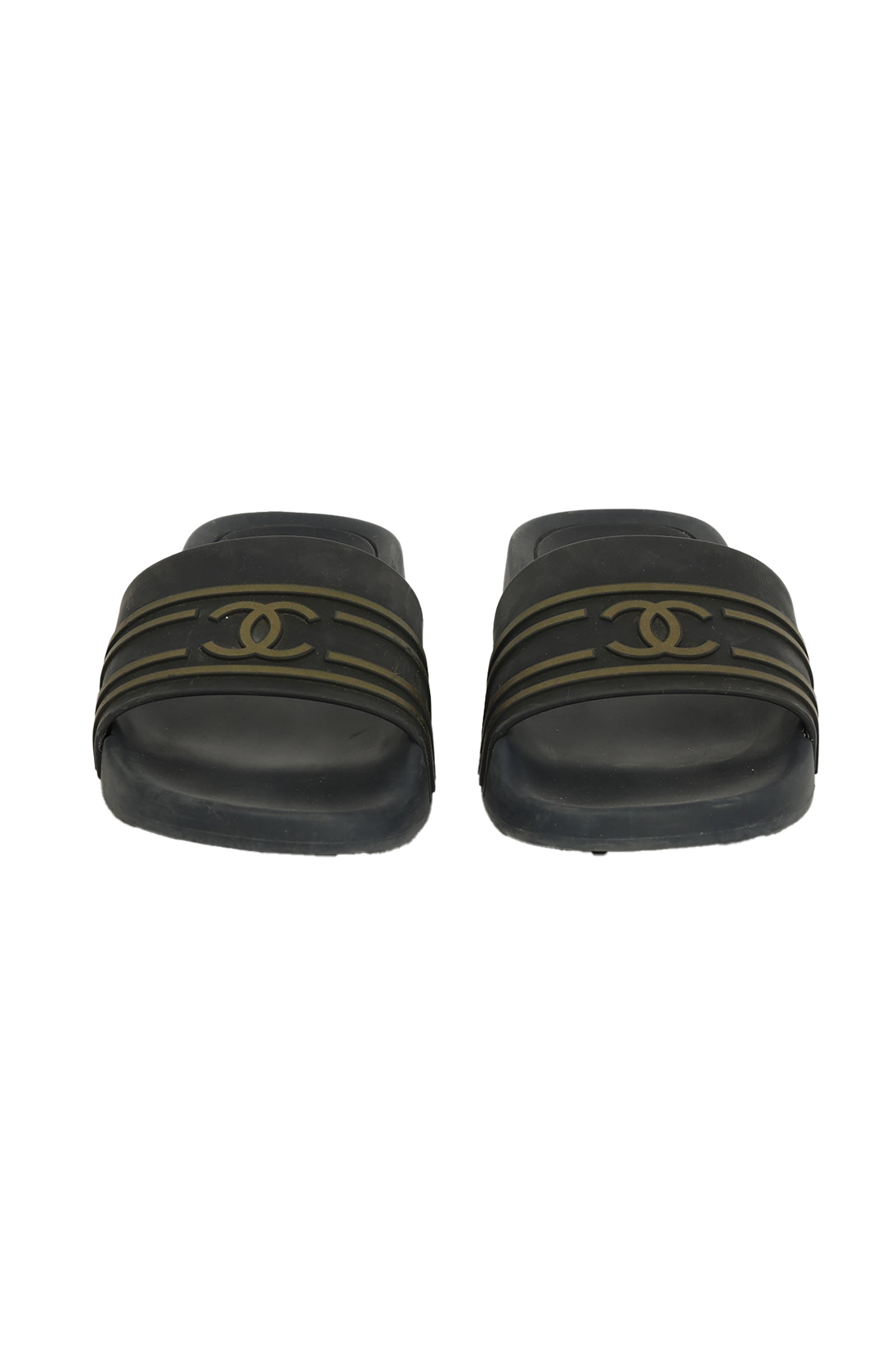 Chanel EU 36 Bicolor Cc Rubber Mules 