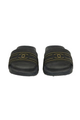 Chanel EU 36 Bicolor Cc Rubber Mules 