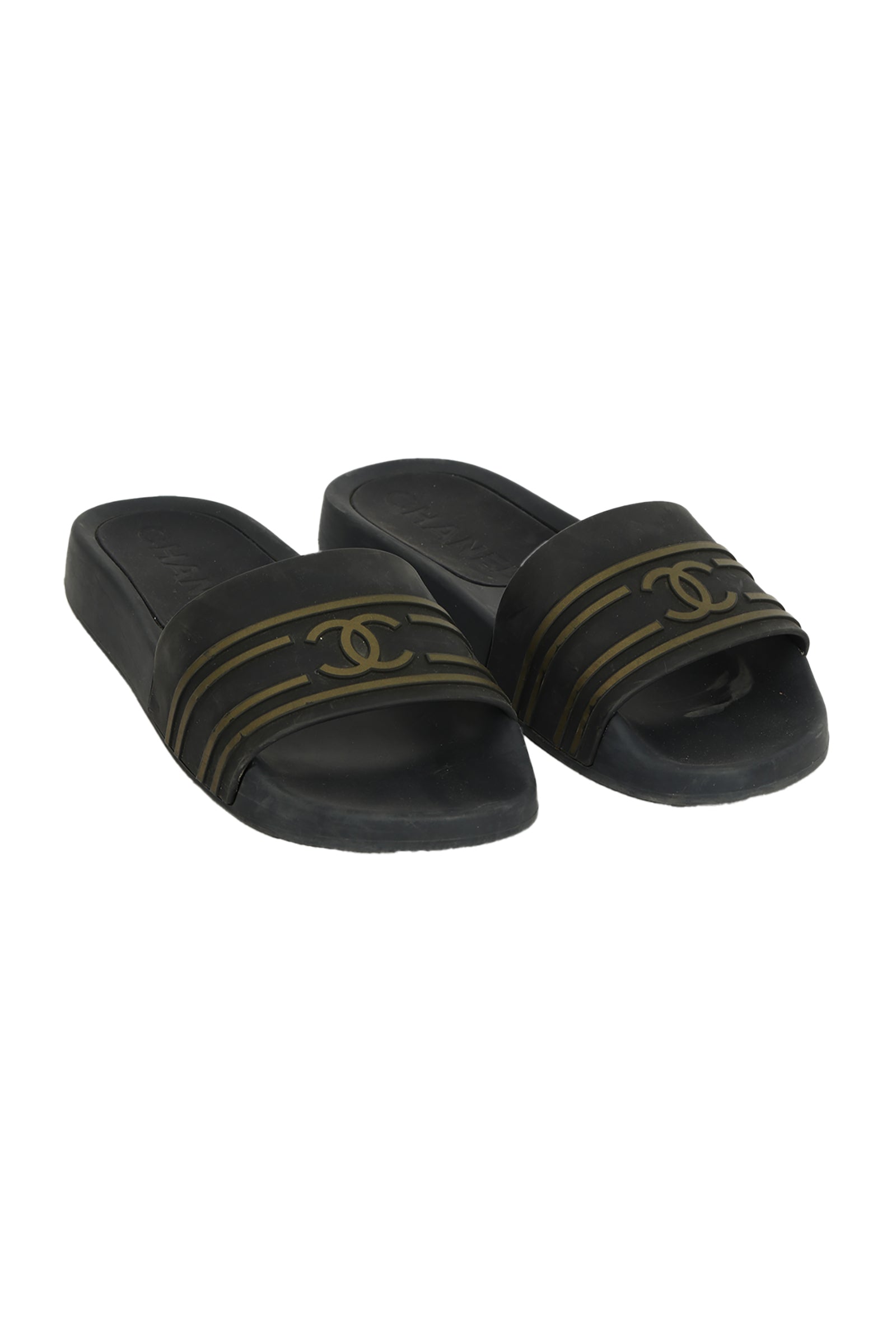 Chanel EU 36 Bicolor Cc Rubber Mules 
