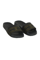 Chanel EU 36 Bicolor Cc Rubber Mules 