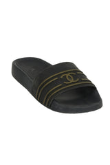 Chanel EU 36 Bicolor Cc Rubber Mules 