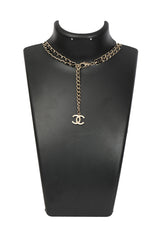 Chanel Leather And Pearl Necklace 