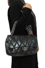 Chanel Soft And Chain Python Crochet Flap Bag 