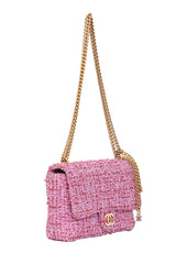 Chanel Tweed Enamel Quilted Cc Flap Shoulder Bag 