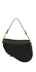 Christian Dior Black Grained Saddle Bag 