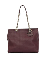Christian Dior Cannage Burgundy Leather Tote Bag 