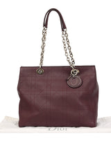 Christian Dior Cannage Burgundy Leather Tote Bag 