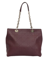 Christian Dior Cannage Burgundy Leather Tote Bag 
