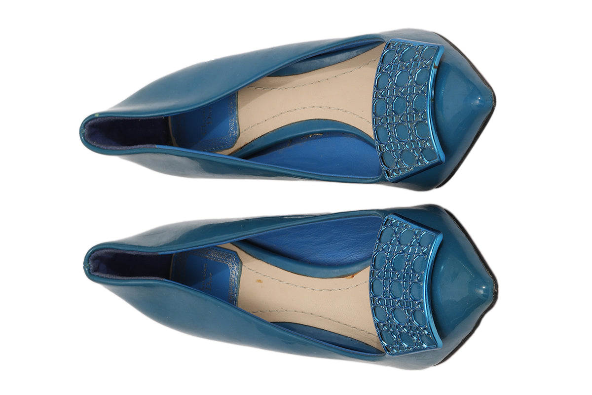 Christian Dior EU 36 Blue Cannage Pointed Heels 