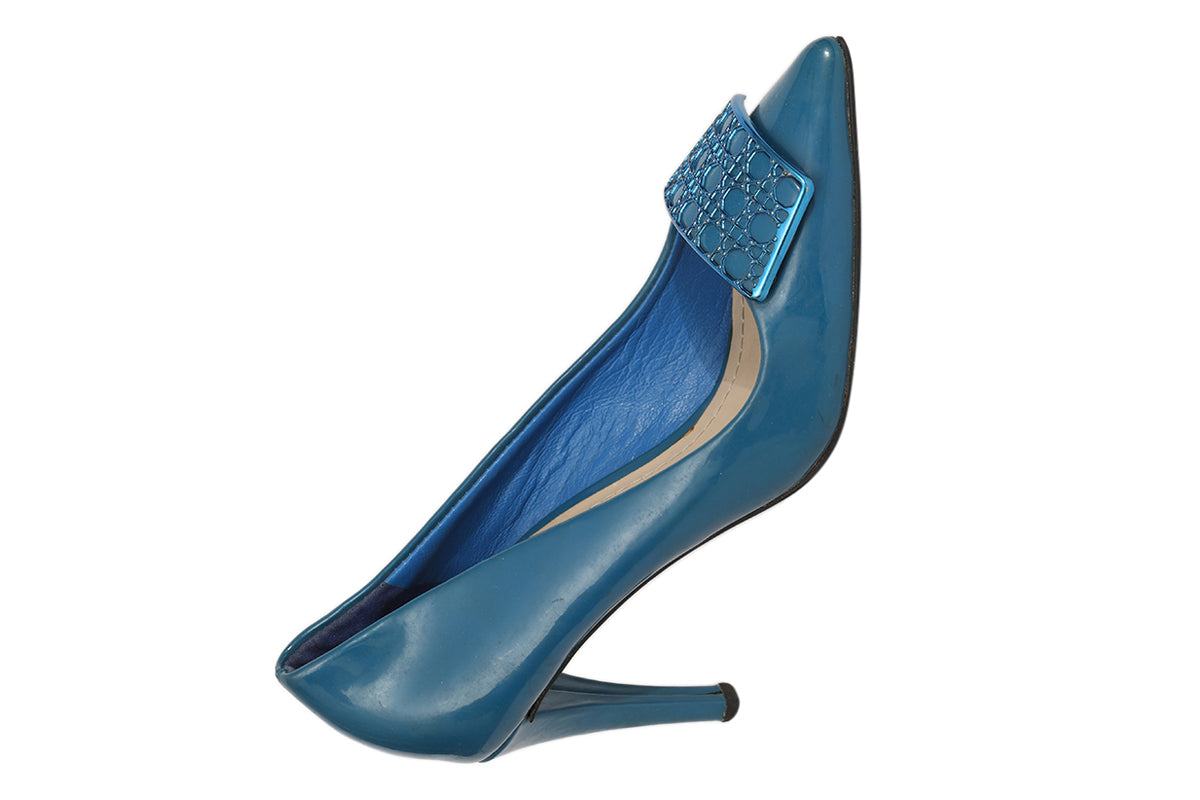 Christian Dior EU 36 Blue Cannage Pointed Heels 