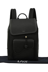 Christian Dior Grained Calfskin Saddle Drawstring Backpack 