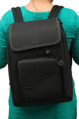 Christian Dior Grained Calfskin Saddle Drawstring Backpack 