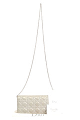 Christian Dior Grey Metallic Wallet On Chain Bag 