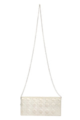 Christian Dior Grey Metallic Wallet On Chain Bag 