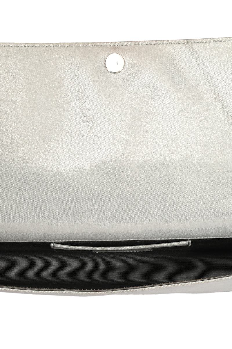 Christian Dior Grey Metallic Wallet On Chain Bag 